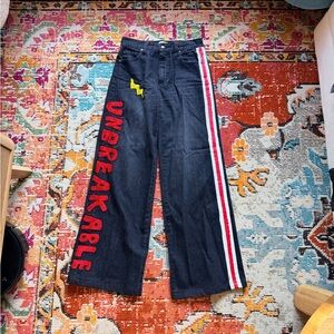 Alice + Olivia
x Basquiat Trish wide-leg jeans